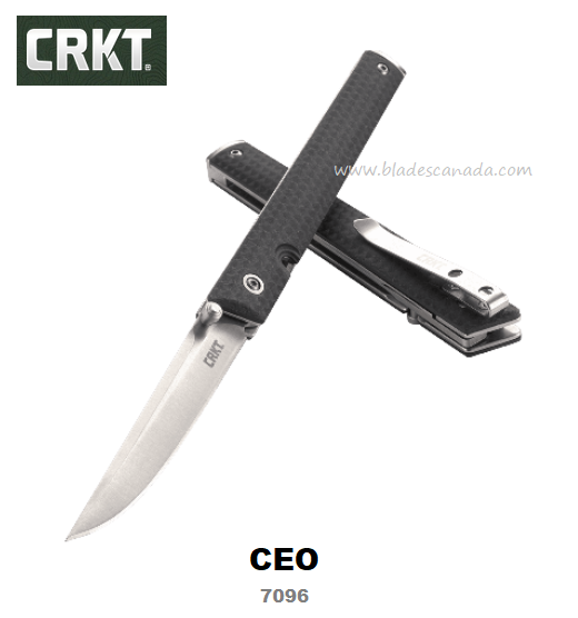 CRKT CEO Slimline Folding Knife, GFN Black, CRKT7096